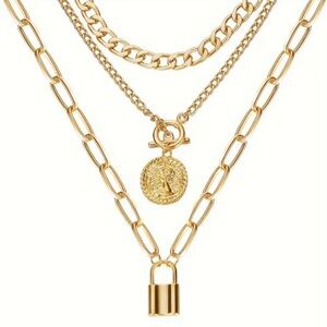 Beautiful 3 Piece Gold Necklace Set